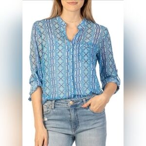 Sheer Button Up Blouse